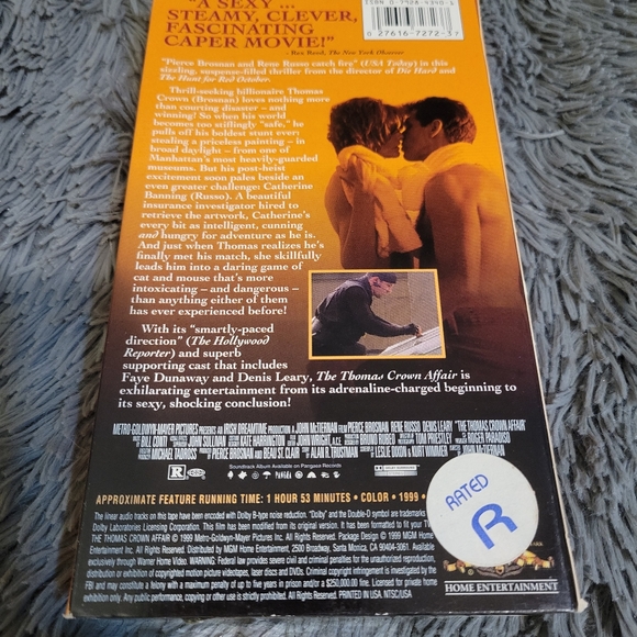 The Thomas Crown Affair VHS Movie (1999) - Picture 8 of 9